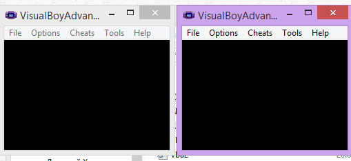 Два окна VisualBoy Advance Link запущено одновременно
