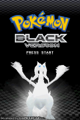 Pokémon Black NDS: начальный экран