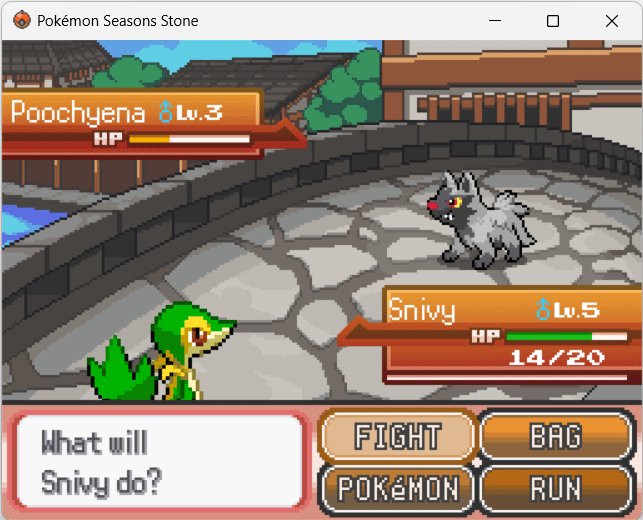 Pokémon Seasons Stone экран боя