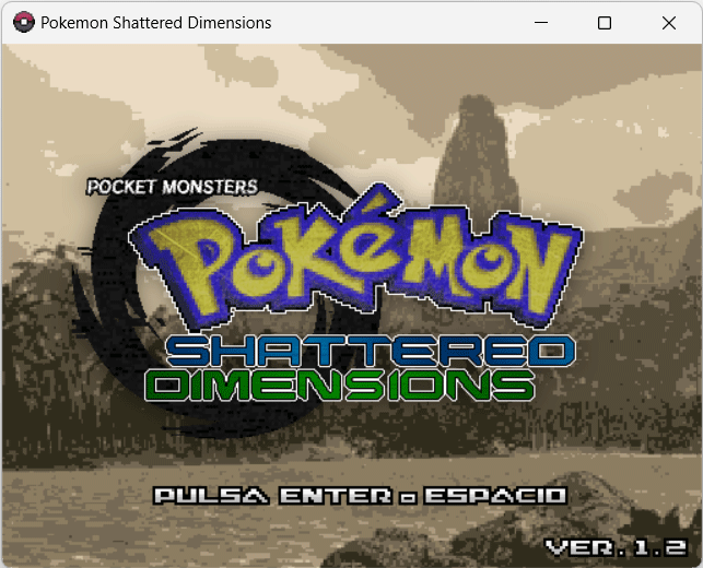 Pokémon Shattered Dimension стартовый экран