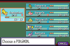 Встречаемые покемоны в Pokémon Weathered Ruby