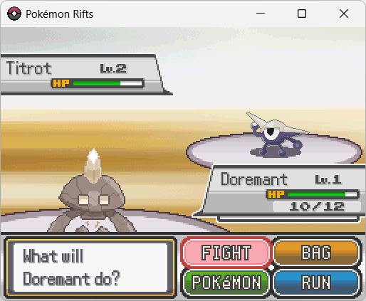 Экран боя в Pokémon Rifts