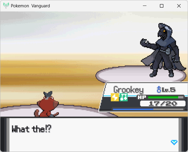 Экран боя в Pokémon Vanguard