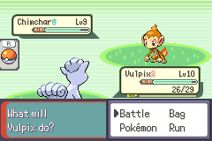 Экран боя в Pokémon The Unown King