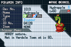 Досье покемона в Pokémon Duality