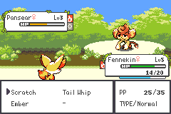 Экран сражения покемонов