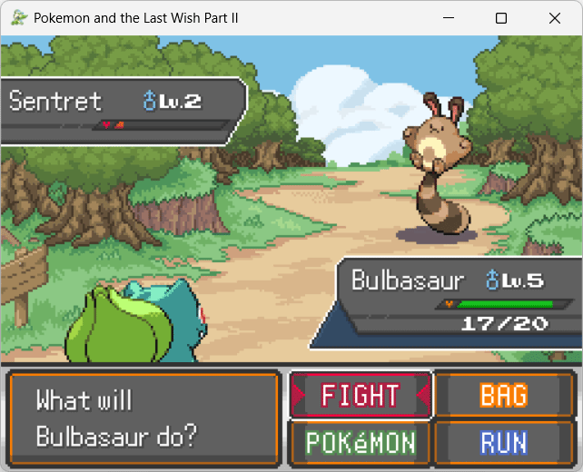 Экран боя в Pokémon and the Last Wish 2