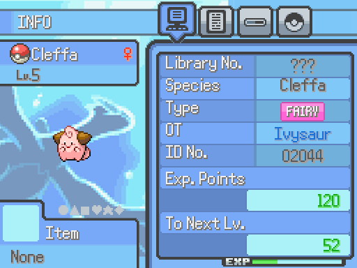 Досье покемона в Pokémon Ar:Syncronía