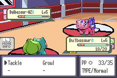 Экран боя в Pokémon Emerald Azure