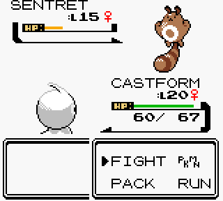 Экран боя в Pokémon Stardust Princess