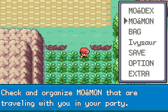 Moemon FireRed Kai обновлённое меню